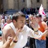 LGBTQ activists attacked, rainbow flag burnt by homophobic Georgian mob