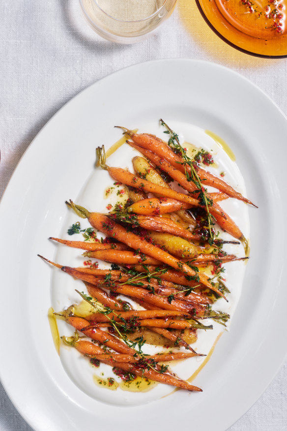 Carrots with smoked yoghurt.