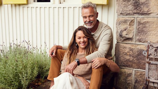 Alison wears Saba “Edith” top, $179. Country Road skirt, $229. Cameron wears COS polo shirt, $115. Saba chinos, $199.