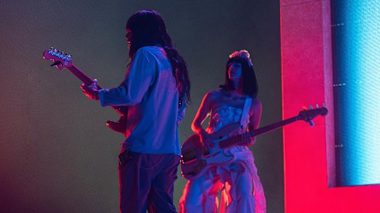 Khruangbin perform at Margaret Court Arena, Feburary 25, 2025.
