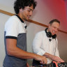 DJ Sunøe and Premier Steven Miles on the decks at the Labor campaign launch.