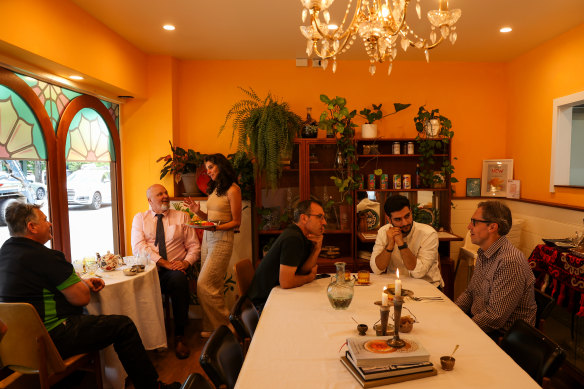 Inside the saffron-hued Persian restaurant.