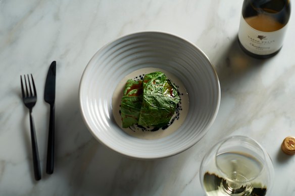Pork, coconut, pear and black sesame.