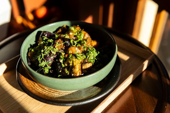 Sweet and sour eggplant.