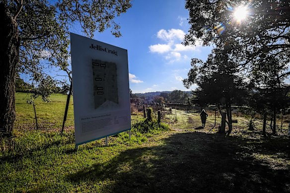 After years of resisting offers from developers, the billboard announces that Paul and Effie’s farm in Plenty is on the market.