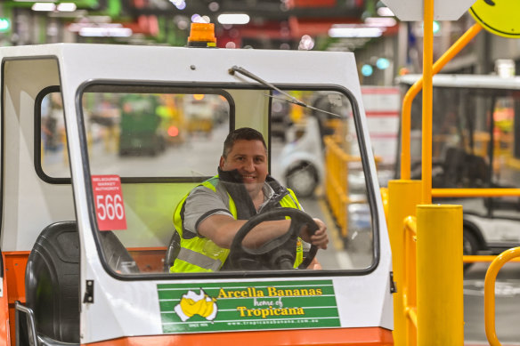 A petrol station is on-site to service all the forklifts and buggies that cart produce around.