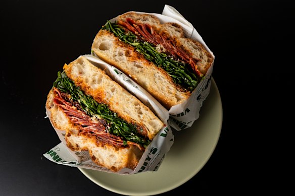 Hot salami sandwich (“Number Four”).