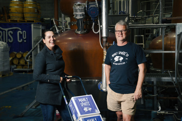 David Whittaker and Vanessa Wilton, founders of Manly Spirits.