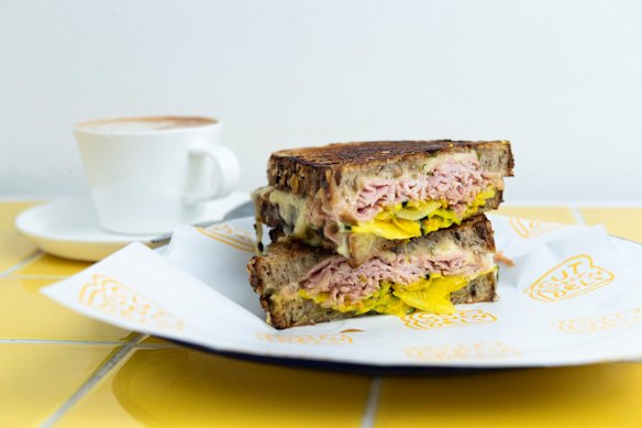 Ham, pickles and Jarlsberg.