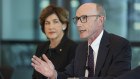 Suncorp chair Christine McLoughlin and ANZ chair Paul O’Sullivan sell the benefits of the deal.