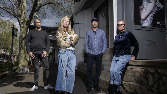 Crown Street business owners Tim Stokes, Nicola Reindorf, Paul Anderson and Lucia Lenarduzzi, who work on Crown Street, fear more disruption  will derail their businesses.