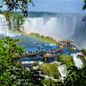 Iguazu Falls, on the border of Argentina and Brazil.