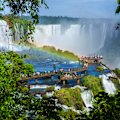 Iguazu Falls, on the border of Argentina and Brazil.