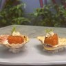 Crumbed scallop with sauce gribiche.