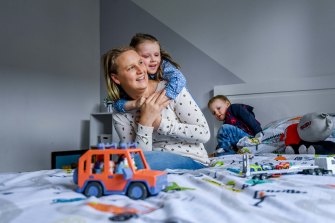 Emily Lang and her children Elsie, 5, and Billy, 3, attend Coldstream Primary Schoolâ€™s education precinct, which has been recognised for increasing access to early education.