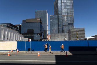 Construction in Parramatta’s growing CBD, which is expected to gain 11,000 new homes and 16,000 jobs.