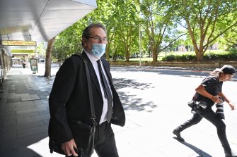 Michael Toohey before giving evidence at ICAC today.