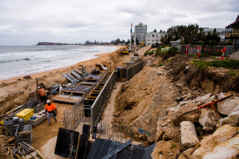 The sea wall at Collaroy was constructed last year.