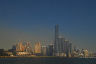 The smoke haze from Balmain. Air quality levels neighbouring Rozelle dropped to poor on Thursday afternoon. 