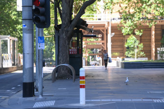 Melbourne’s CBD was again empty on Monday as Omicron kept people away.
