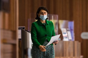 NSW Premier Gladys Berejiklian arriving for todayâ€™s coronavirus update. 