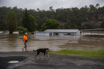 Ken Anderson inspects the inundated sites at Ulibawn Ski Park.