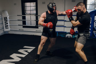 Gallen trains in Cronulla ahead of Wednesday’s bout with the highly-touted Justis Huni.