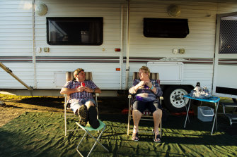 Grey nomads Gary and Karen Kennedy from Shepparton in Victoria have been stuck in Ballina in far northern NSW waiting for the Queensland border to open so they can continue their annual migration north to escape the chill of the southern winter. 