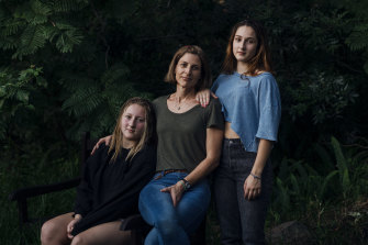 Sandy Duffield and her daughters Luca and Zara are adjusting to life in Sydney.