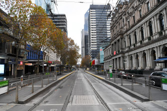 A deserted Melbourne: Lockdowns and masks may not be enough to stop the spread.