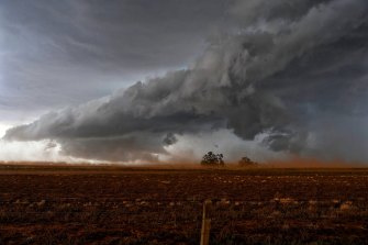 Severe storms hit parts of far west NSW, the Riverina and Victoria on Saturday.  