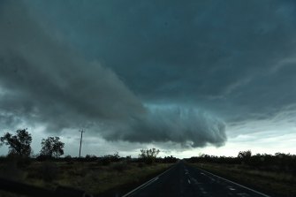 The supercell storm, also known as a rotating thunderstorm, tore through western NSW.