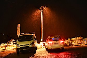 Rain falls in Avalon on the northern beaches on Tuesday morning.