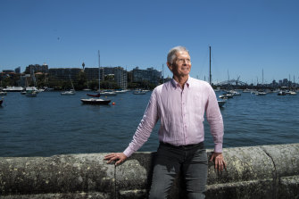 Businessman and philanthropist Graeme Wood, the Greens’ biggest donor, at Rushcutters Bay in Sydney.