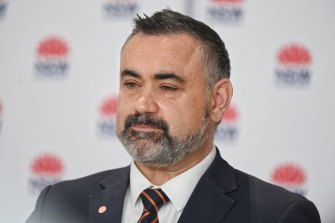 NSW Deputy Premier John Barilaro at yesterday’s press conference. 