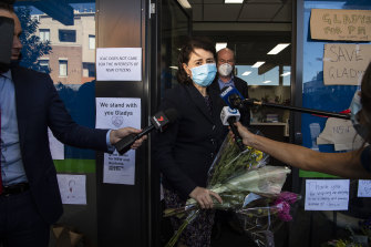 Gladys Berejiklian visits her electoral office in Northbridge days after resigning from politics on October 1.