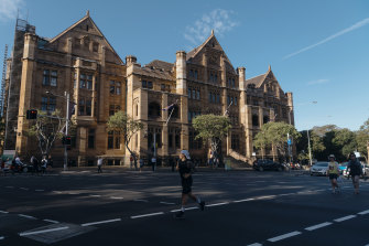 The former Land Titles Office sits at one end of Macquarie Street.