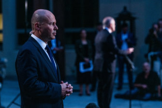 Batting away criticism: Treasurer Josh Frydenberg and Australian Prime Minister Scott Morrison.