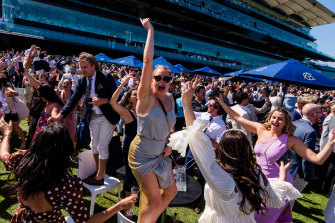Melbourne Cup day crowds were capped at 17,000 at Randwick Racecourse in Sydney.