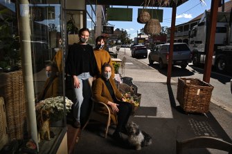 Louise Christenson with daughters Meg Christenson and  Anna Maguire at the Worn out Wares shop in Singleton. 