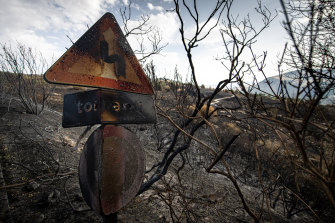 Damage from a fire in Petralia Sottana in Sicily, Italy, where heat records were smashed.