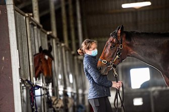 Foreman Ellie Morrison with the Danny O’Brien trained Young Werther. 