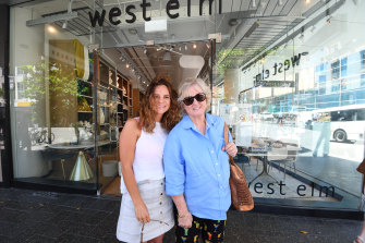 Mother and daughter, Cherry and Catherine Cassimatis, chose not to wear a mask while shopping on Tuesday.