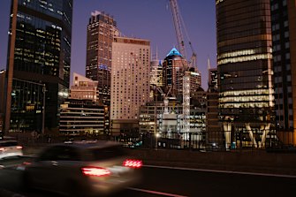 Sydney at dusk on Tuesday. 