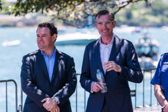 NSW Tourism Minister Stuart Ayres with Premier Dominic Perrottet. 