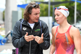 Boxall discusses strategy with Titmus ahead of next week’s national meet in Adelaide.