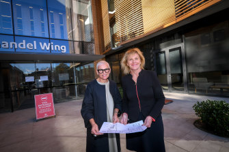 Sharon Sherwood, Cabrini’s chief of mental health and outreach services (left), and Cabrini chief executive Sue Williams.