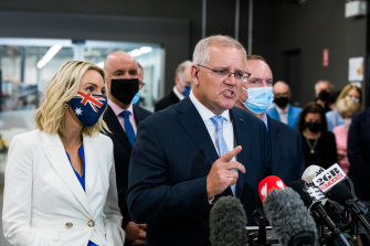 Full throated support: Prime Minister Scott Morrison in Perth this week.