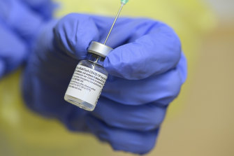 Deemed “un-European”: A vial of the Pfizer-BioNTech COVID-19 vaccine.