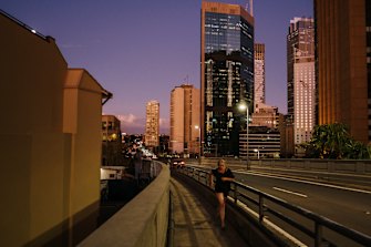 Sydney CBD via the Cahill Expressway. 